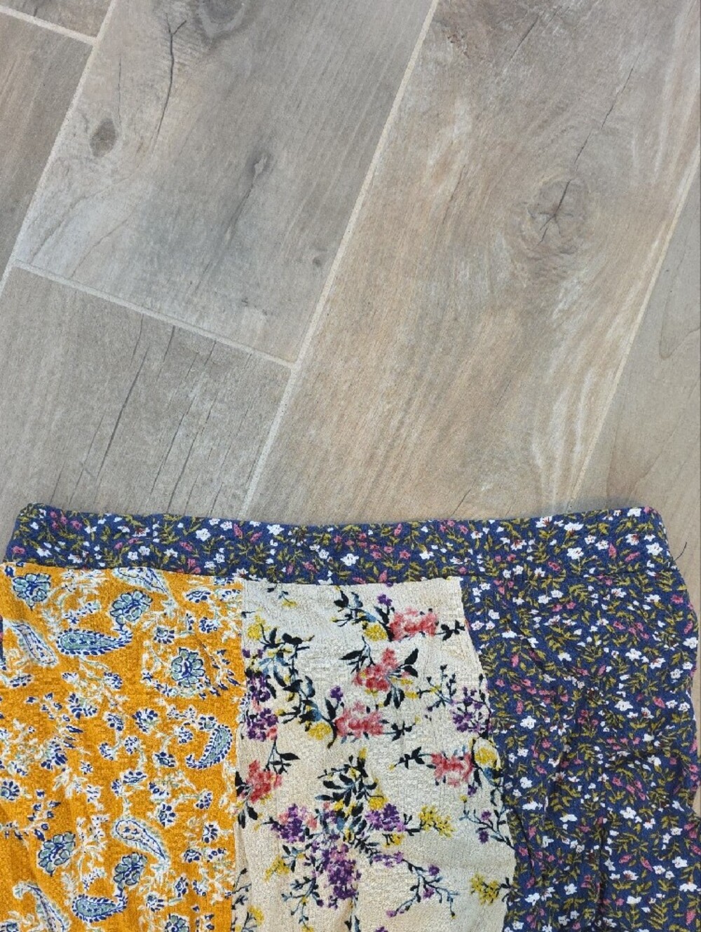 NATURAL LIFE Patchwork Maxi Skirt - Yellow, Cream & Purple - Picture 2 of 3